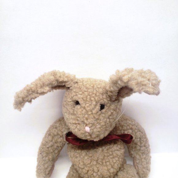 Vintage Boyds Bear Bunny Rabbit Bean Bag Plush Tan Easter Posable Ears 13" - Picture 3 of 10